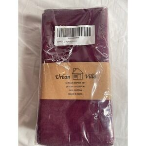 Urban Villa 12 Pack Purple Cotton Napkins 20x20 Cloth Dinner Set NAPKSLD-PURPLE